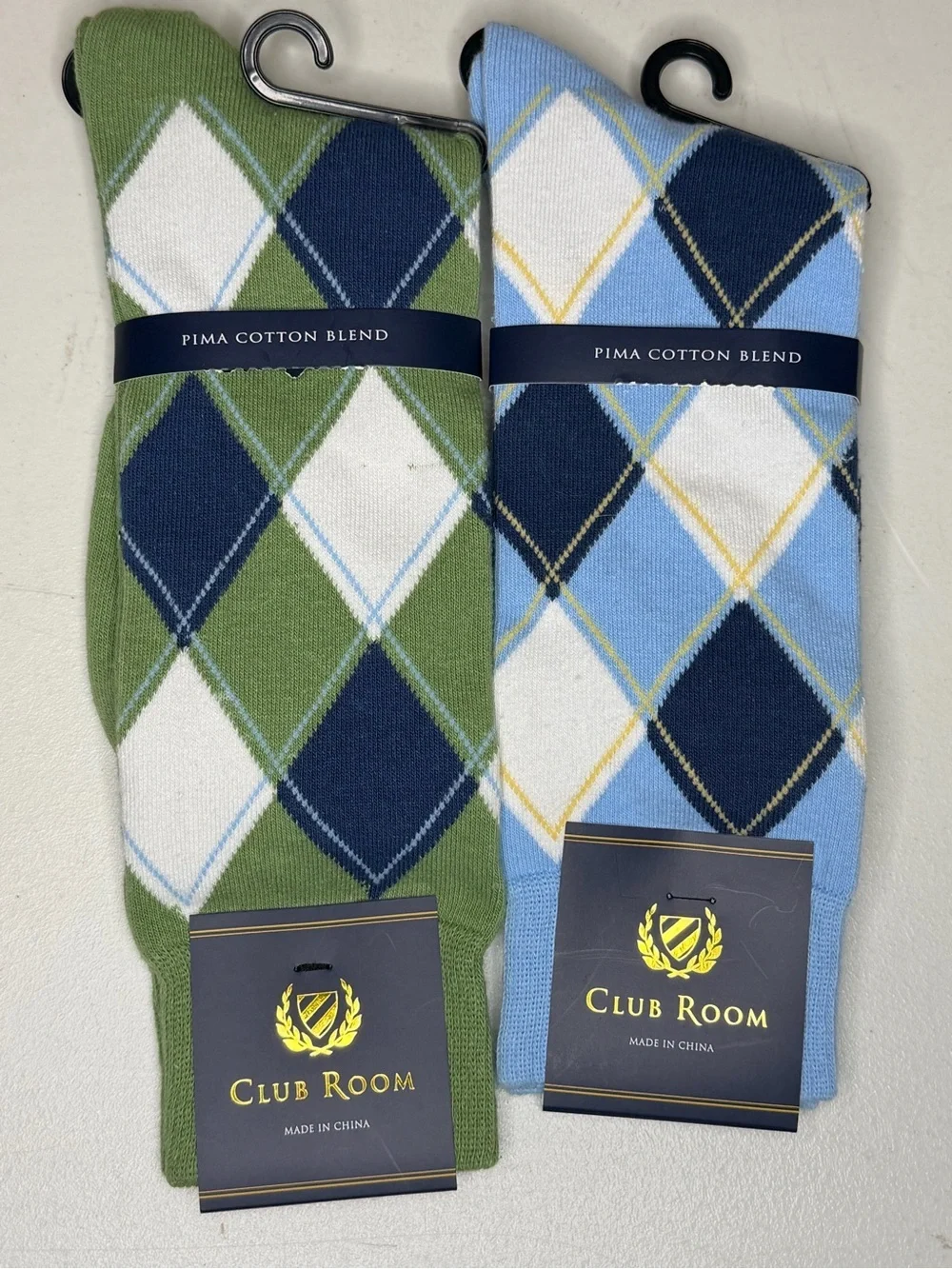 Club Room Argyle Dress Socks in Green & Light Blue